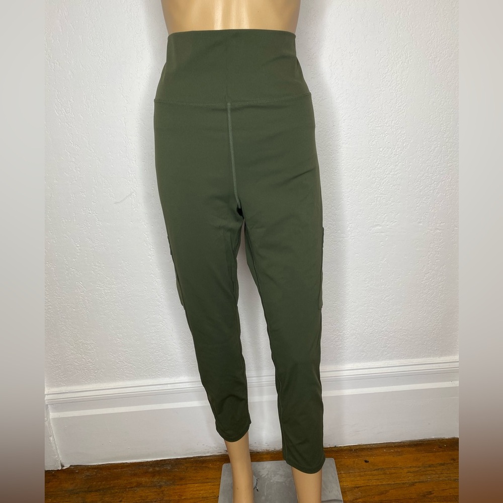 Zyia Active Cargo Luxe High Rise 7/8 Leggings Women’s Size 16-18 Green Night